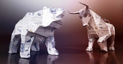 Bull and Bear in oragami